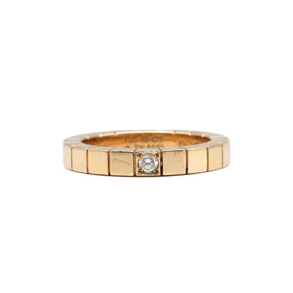 CARTIER Laniere Ring 49 About No. 9 Diamond 750 K18YG Yellow Gold Women's Jewelr - Picture 2 of 10
